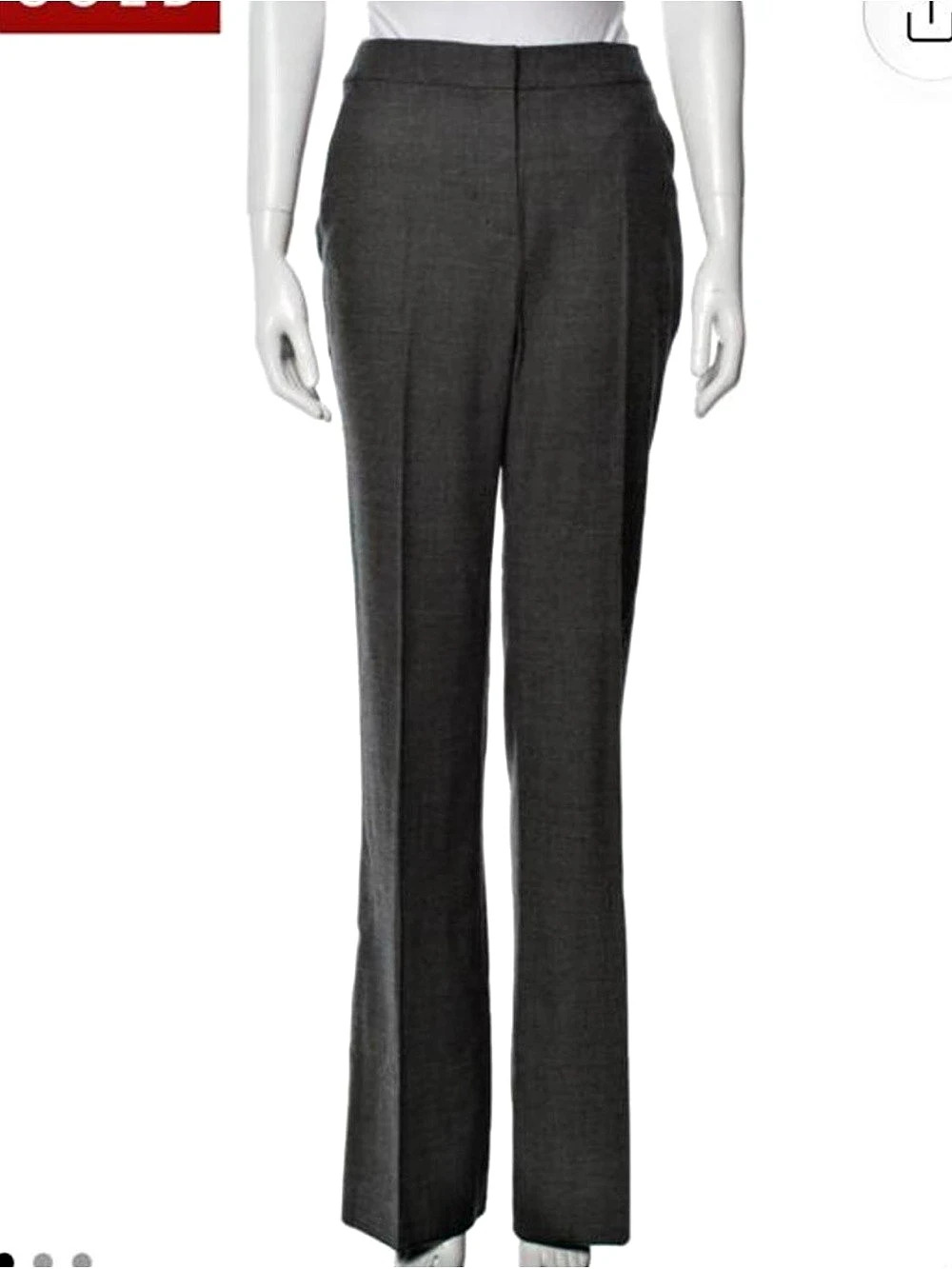 Max Mara Women's Gray Straight-Leg Trousers